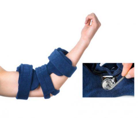 ComfySplints Goniometer Elbow Orthosis Adult Terry Cloth Dark Blue
