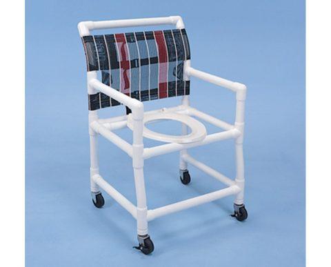 Shower Chair PVC w/Elongated Commode 21" Seat