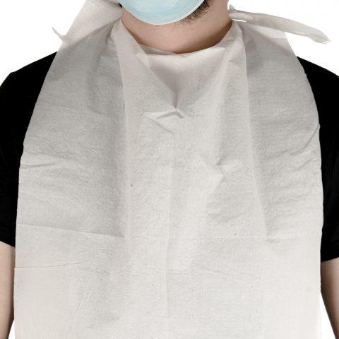 Bibs, Plastic Disposable with Ties,16"x24" 500ea/bx 4bx/cs
