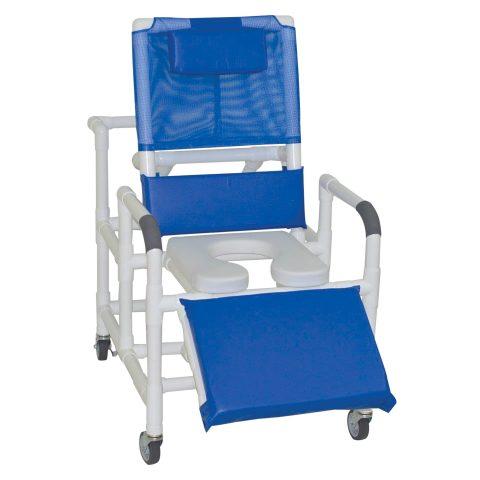 Shower Chair w/Footrest & Soft Seat Reclining Bariatric 600lb Cap