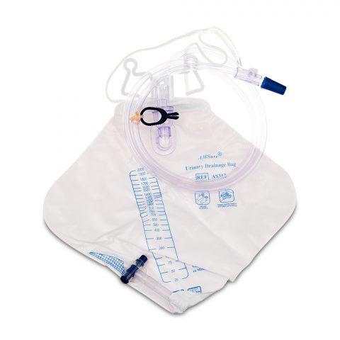 Drainage Bag, Urinary w/Anti Reflux Valve 2000ml, Latex-Free 20/cs