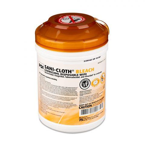 Sani-Cloth Bleach Germicidal Wipes Large Canister Orange Lid 75's