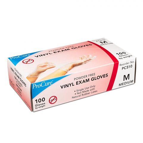 Gloves, Vinyl Exam PF Medium, 100ea/bx 10bx/cs