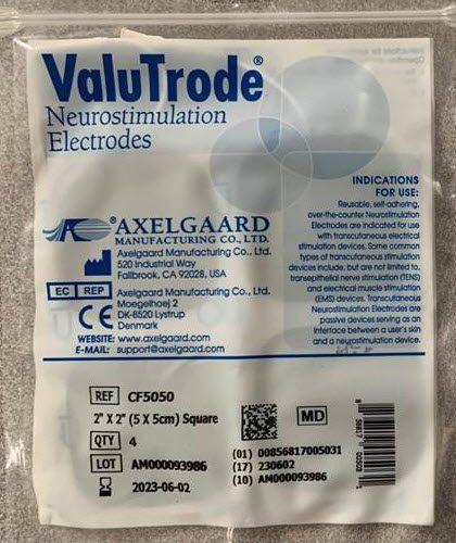 Electrodes ValuTrode Foam 2"x 2" Square 10 packs of 4 - 40ea/pk