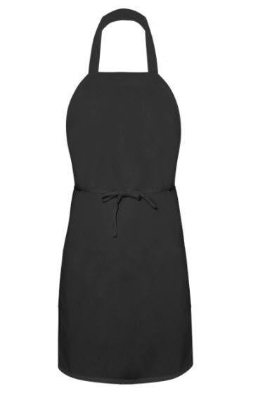 Bib Apron No Pocket 36"x 40" Black - 12ea/pk 10pk/cs