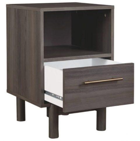 Dorothene 1 Drawer Nightstand Dark Gray