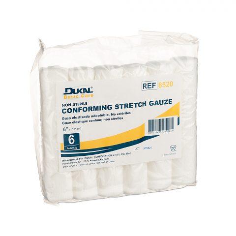 Gauze Conform Stretch Bandage, 6"x4yds, N/S 6ea/bg 8bg/cs