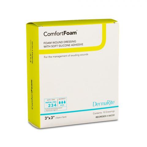 ComfortFoam Non-Border Soft Silicone Foam Dressing 3"x3" 10ea/bx