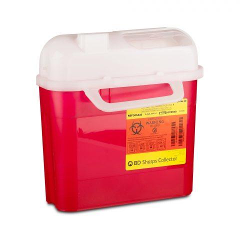 BD Sharps Collector Side Entry Red 5.4qt. 20/cs