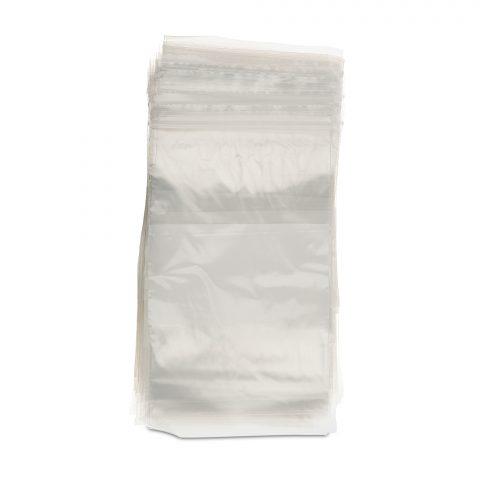 Bags Zip Lock Clear with White Block 5"x8" - 100ea/bg 10bg/cs