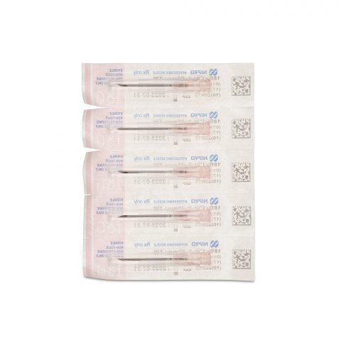 Needles Only, Hypodermic, Sterile, Regular Bevel, 18Gx1" 100ea/bx10bx/cs