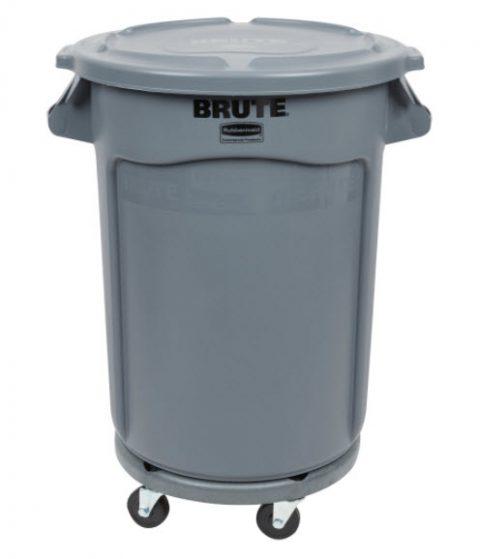 Rubbermaid Trash Can Round Lid Brute Dolly Kit Gray 32 Gal