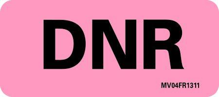 MedVision DNR Label Red Fluorescent 1"x 2 1/4" 420 Labels Each Roll