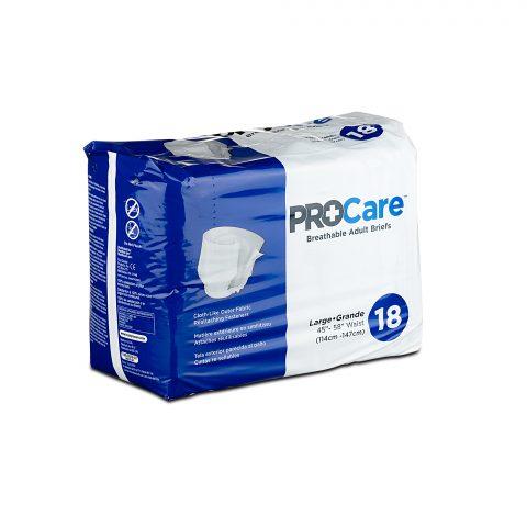 ProCare Breathable Adult Brief Large 45"- 58" - 18ea/pk 4pk/cs