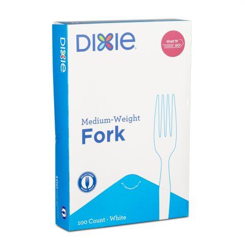 Dixie Heavy-Medium Weight Fork 6.31" White, Includes 10 packs of 100 forks (1000/CS)