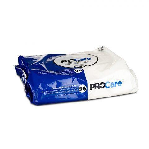 ProCare Adult Moist Washcloth Soft Pack Peel Back Top - 96ea/pk 6pk/cs