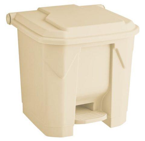 Janitorial Rectangular Step-On Trash Can Beige 8 Gallon Beige