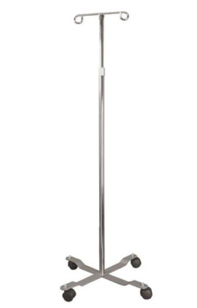 IV Pole, 2-Hook, 4-Caster Base