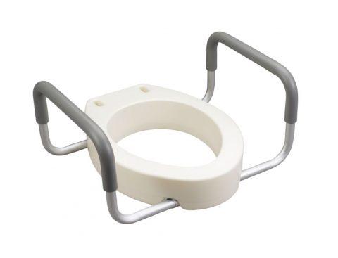 Raised Toilet Seat w/Removable Arms 3 1/2"x 13 3/4"x 19 1/4" 300lb Cap