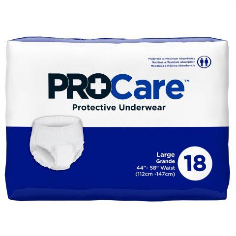 ProCare Double Push Underwear Large - 18ea/pk 4pk/cs