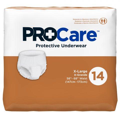 ProCare Double Push Underwear X-Large - 14ea/pk 4pk/cs