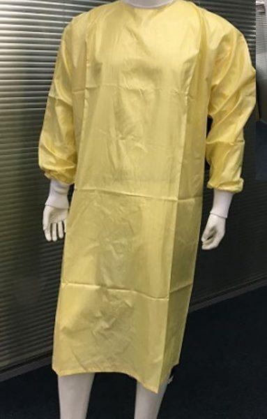 Precaution Reusable Gown Full Barrier Yellow 99% poly 1% carbon 85 GSM - 12ea/pk
