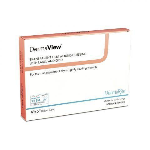 DermaView (OpSite Equivalent) Transparent Film 4"x 5" - 50ea/bx