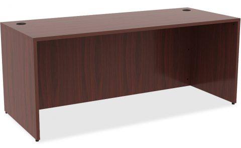 Lorell Essentials Series Desk 72"x 30"x 29.5" Mahogany Laminate