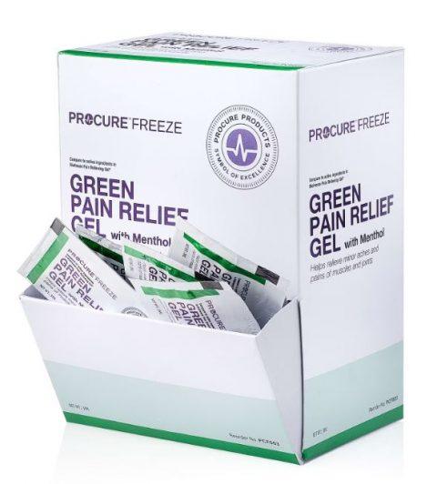ProCure Pain Relief Gel Green 3ml Packet (Biofreeze Type) - 100ea/bx 10bx/cs